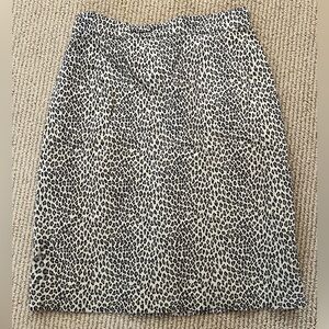 Y2K Platinum Sashbear Leopard Print Midi Pencil Skirt Size 8